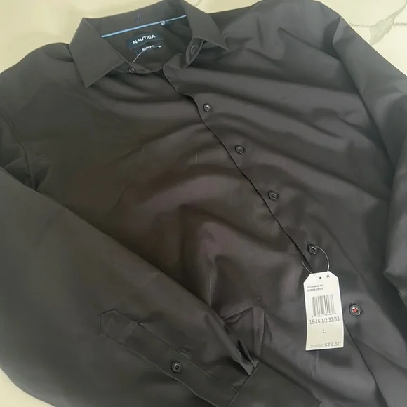 Nautica | Shirts | Nwt Black Mens Nautica No Wrinkle Dress Shirt | Poshmark